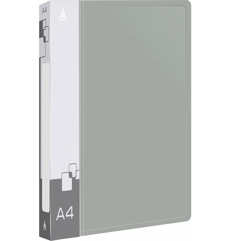 Папка 2 кольца 40мм. "Бюрократ", серая/20