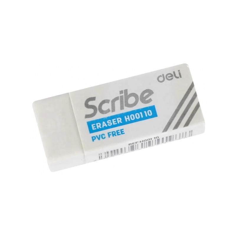 Ластик 42х17х10  Deli Scribe, белый, инд. карт. упаковка