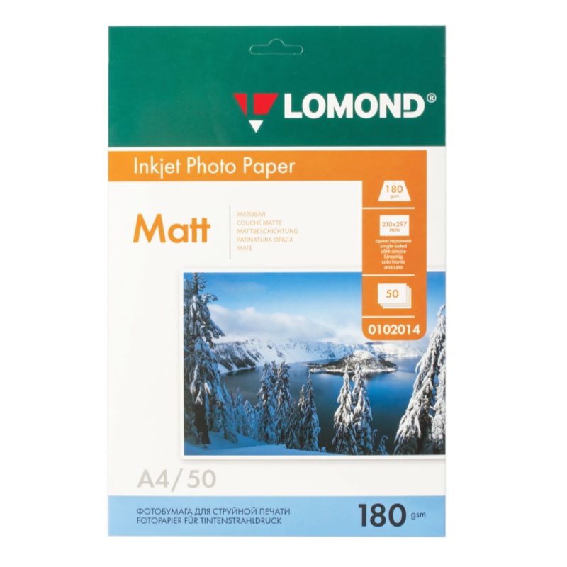 Бумага Lomond А4 1стор. мат.180г. ( 50л.)