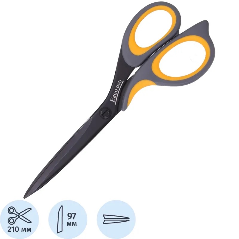 Ножницы 210мм. "Deli Ergo", сталь, серый