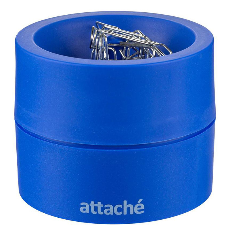 Диспенсер д/скрепок кругл. Attache, магнит., синий