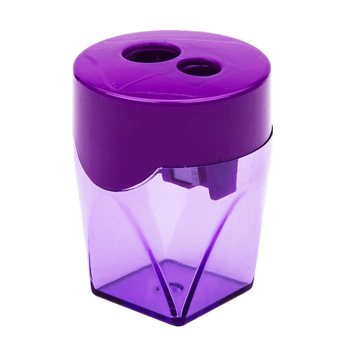 Точилка с контейнером Deli, 2 отверст., ассорти