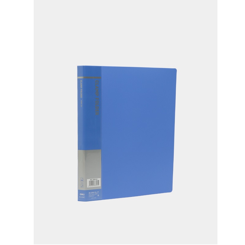 Папка на бок.зажим Deli, пластик 0,7мм, синий