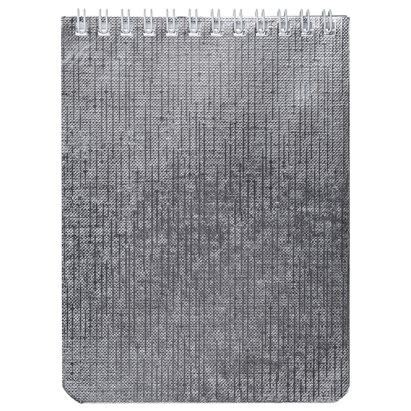 Блокнот  А6 040 л. , спираль, Metallic бумвинил, серебро