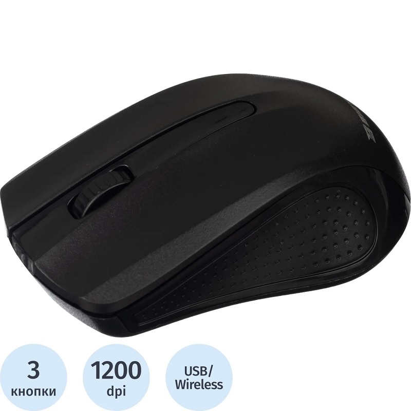 Мышь BigTech E-WM861 черный, оптическая беспровод. USB 