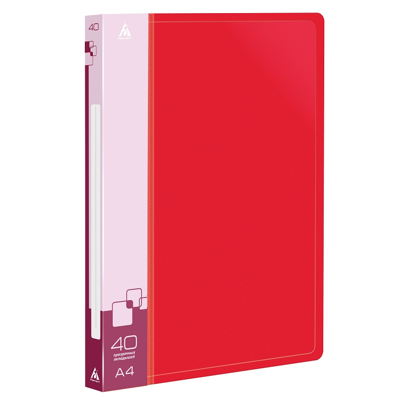 Папка с мультиф. 40 л. Бюрократ, 22мм, 650мкм, красная