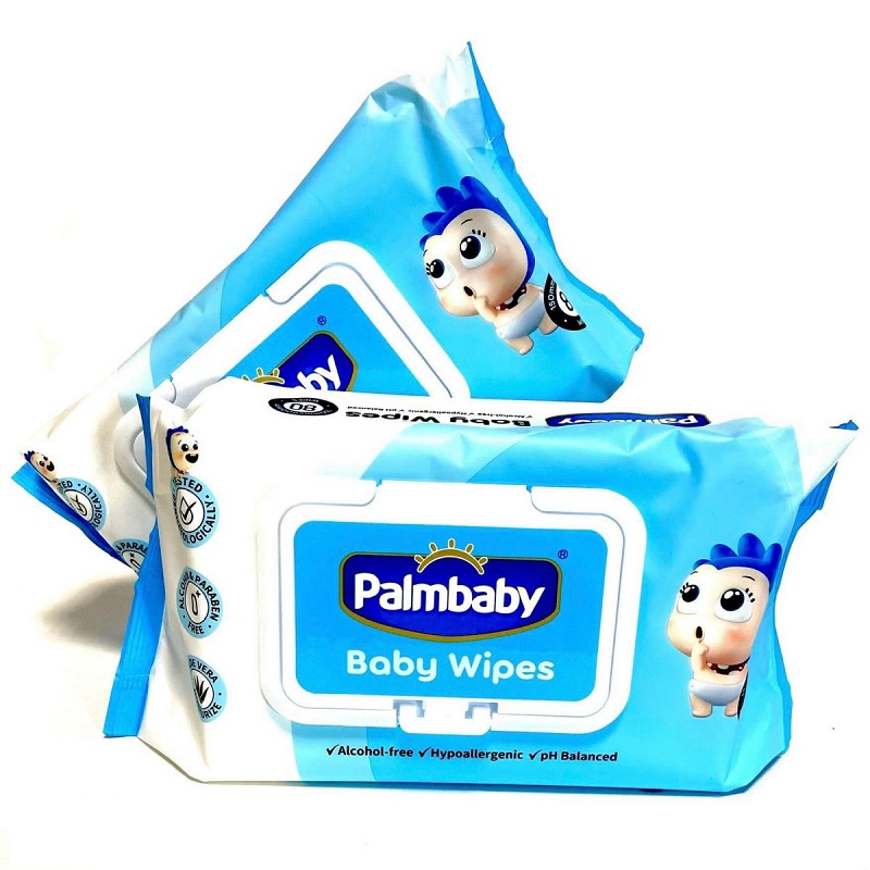 Салфетки влажные Palmbaby 80шт. детские, экстр.алоэ, 150*200мм, PBW01-80P, клапан/24