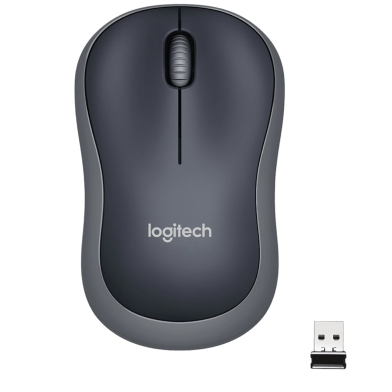 Мышь Logitech М-185 черно-серая, оптическая беспровод. USB